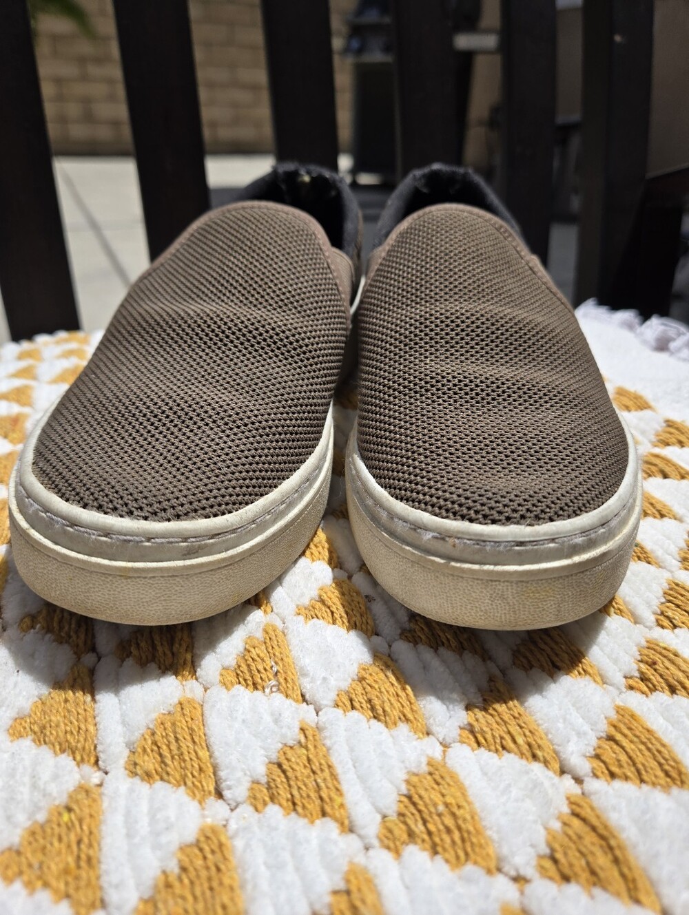 Eileen Fisher Brown Mesh Slip-On Loafers - Picture 2 of 6